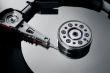 Close up of an opened Hard Drive